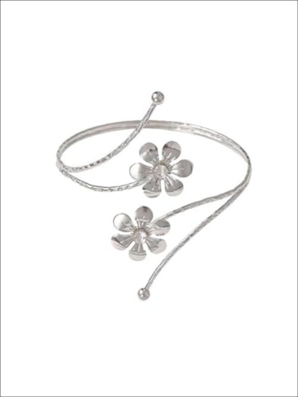 Gold Plated Upper Arm Bracelet Cuff Bangle Butterfly Flower Adjustable Armlet